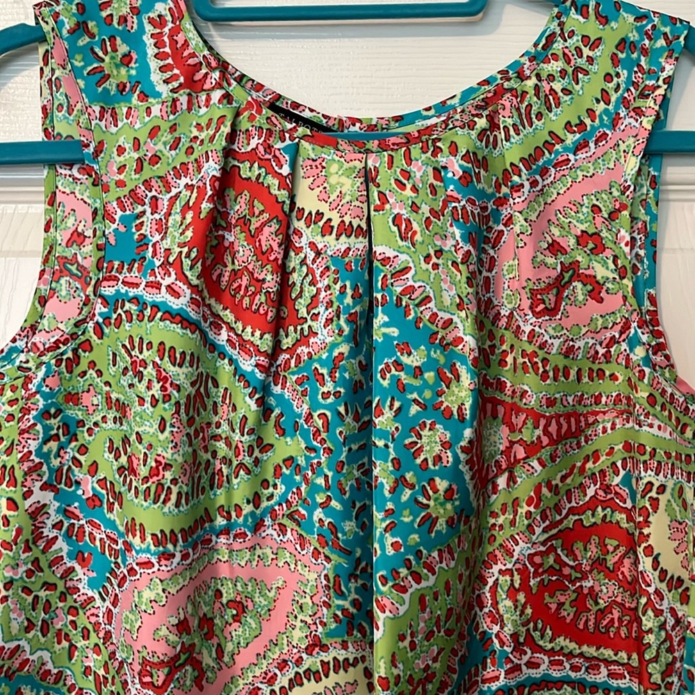 Talbots petite button-back paisley shell blouse